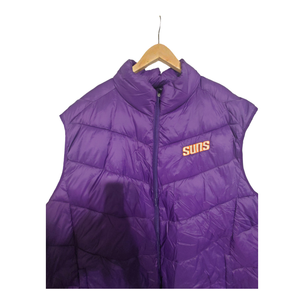Vintage Phoenix Suns NBA Puffer Vest Jacket 5XL G-III Sports & CARL BANKS Purple